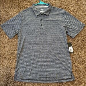 Adidas Golf Polo Shirt Men’s M Grey With Black Stripe NWT